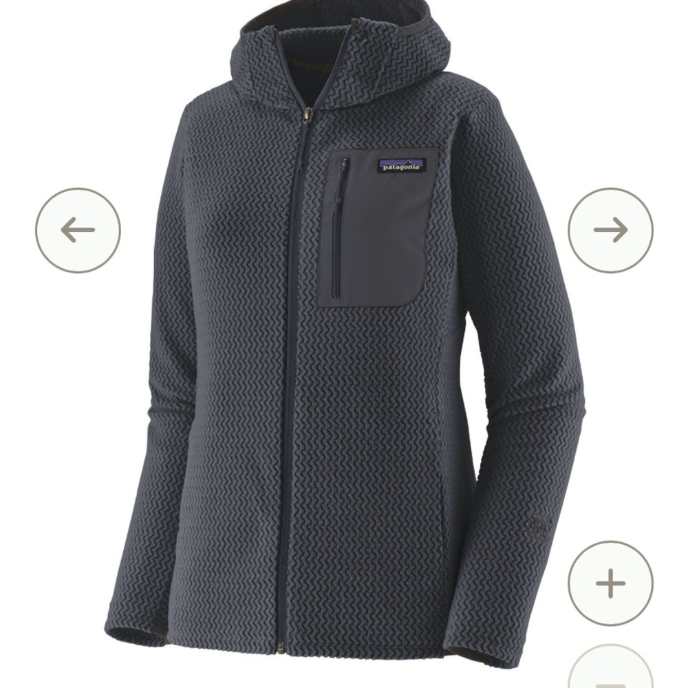 Patagonia women’s R1 air full zip hoody in smolder blue
